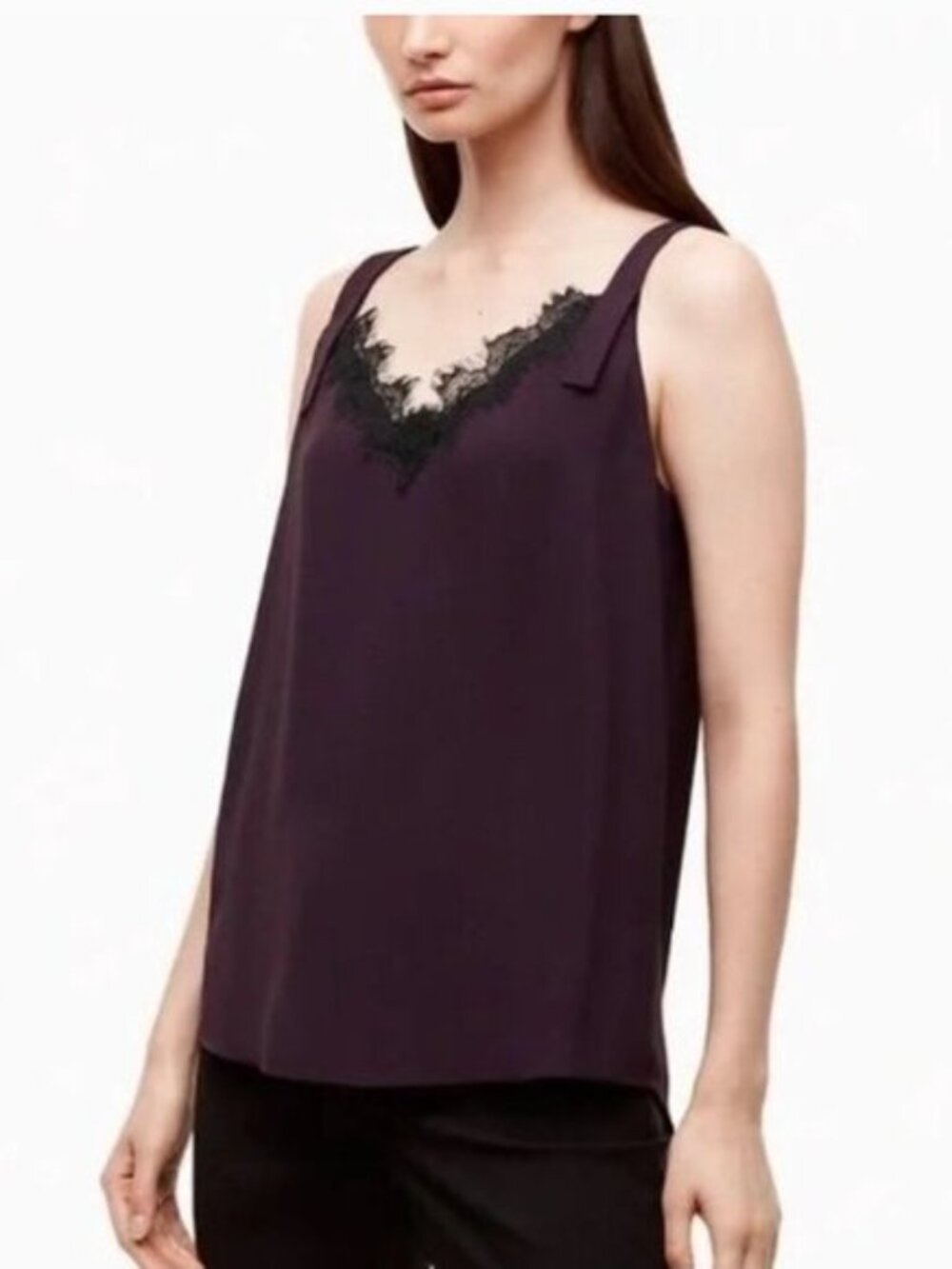 Aritzia Babaton Adalric Lace Trimmed Tank Cami M